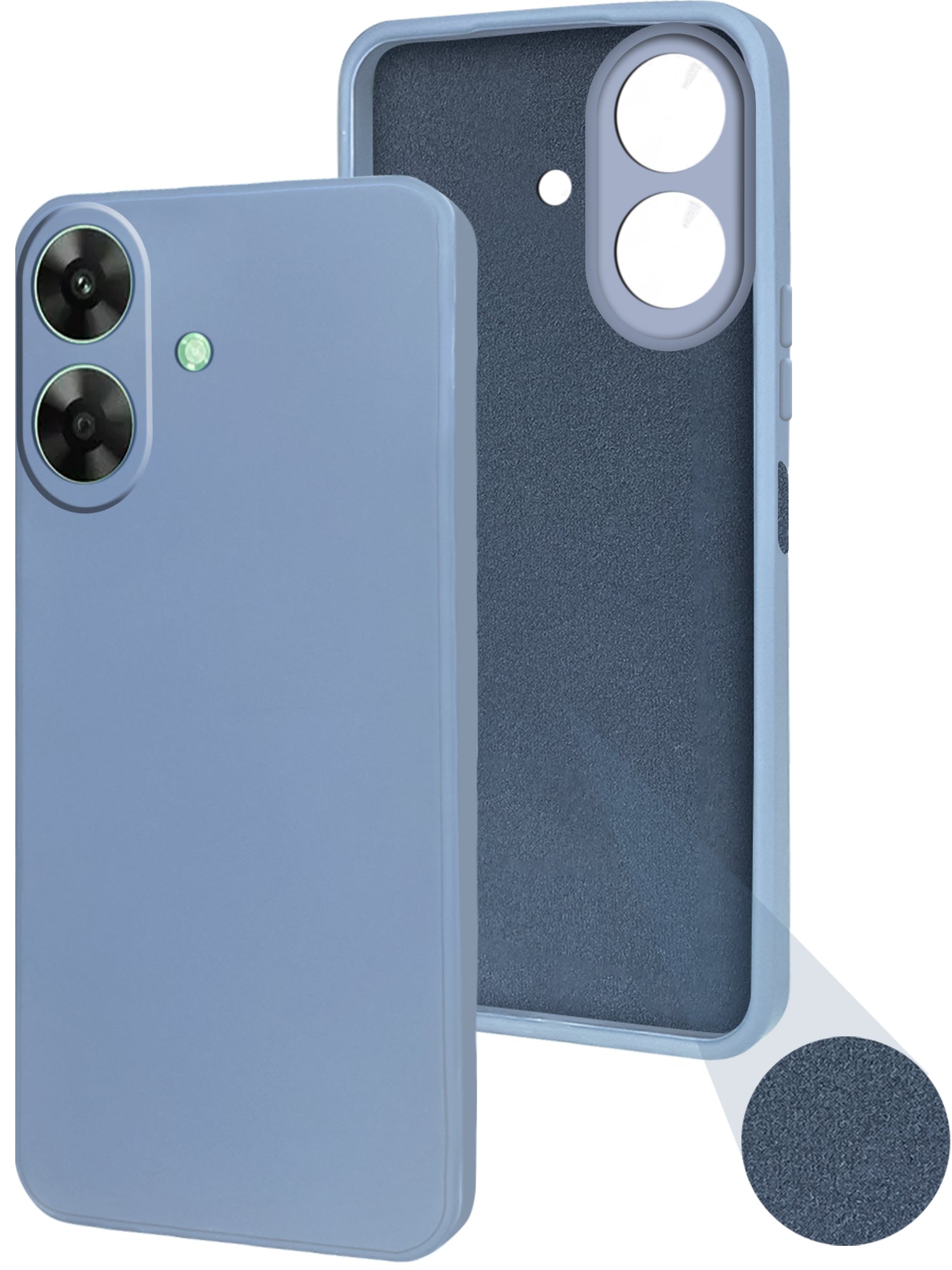 For Realme C61 | Realme Narzo N61 Back Cover Case (Matte Finish Silicone with Inside Fiber Cloth)