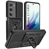 For Redmi 15 Back Cover Case Hybrid Armor (Sliding Shutter Camera Protection | Polycarbonate |Ring Holder Kickstand)