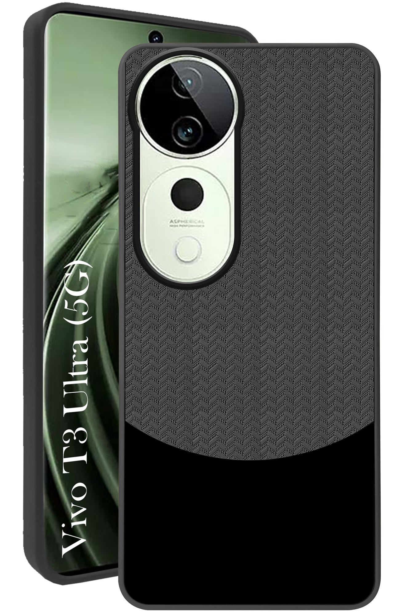 For Vivo T3 Ultra Back Cover Case (Elegant PU Leather Finish | Premium Minimalist Professional | Camera Protection Bump)
