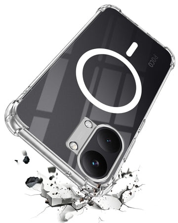 For Poco X8 Pro Max 5G Back Cover Shockproof Crystal-Clear (Magsafe Wireless Support | Drop & Camera Protection | Hard Polycarbonate)