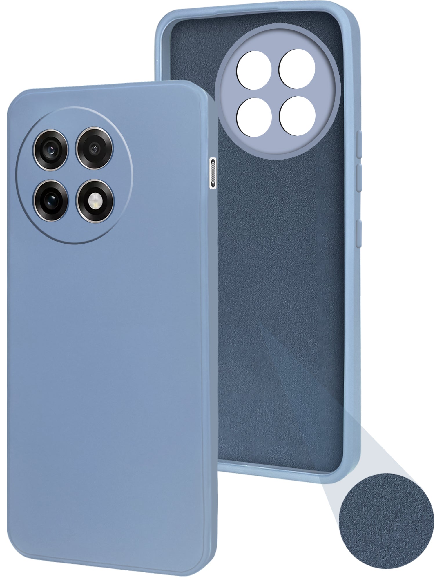 For OnePlus 13R Back Cover Case (Matte Finish Silicone with Inside Fiber cloth)