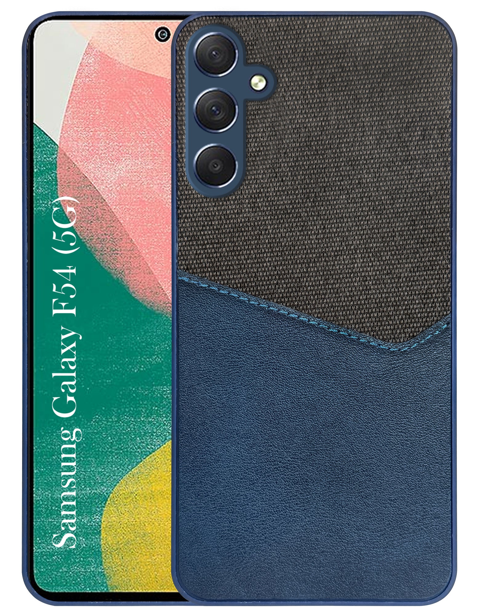 For Samsung Galaxy F54 5G Back Cover Case  (Dual PU Leather Stitch | Professional Minimalist | Soft and Flexible)