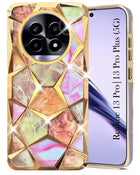 For Realme 13 Pro | Realme 13 Pro Plus Back Cover Case (Dual Design Glitter Sparkle and Detachable Diamond Print Case | Soft and Flexible)