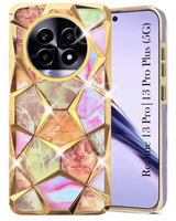 For Realme 13 Pro | Realme 13 Pro Plus Back Cover Case (Dual Design Glitter Sparkle and Detachable Diamond Print Case | Soft and Flexible)