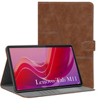 For Flip Cover Folio Case  Lenovo Tab M11 10 Inch TB330FU / TB330KU  (PU Leather | Multi-Angle Smart Stand | Card Storage Slots | Silicone Back Pouch)