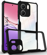 For Oppo A5X Back Cover Case ( Shockproof with Polycarbonate Clear Panel | Professional Black)