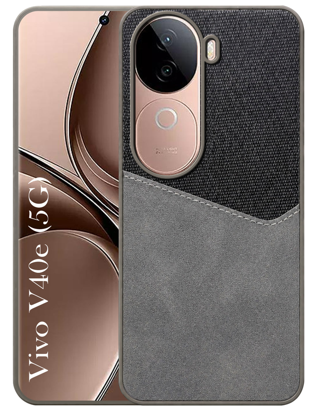For Vivo V40e Back Cover Case (Dual PU Leather Stitch | Professional Minimalist | Soft and Flexible)
