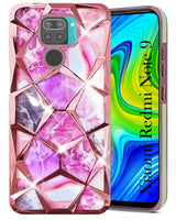 For Compatible With Xiaomi Mi Redmi Note 9 Back Cover Case ( Dual Design Glitter Sparkle and Detachable Diamond Print Case | Soft and Flexible)