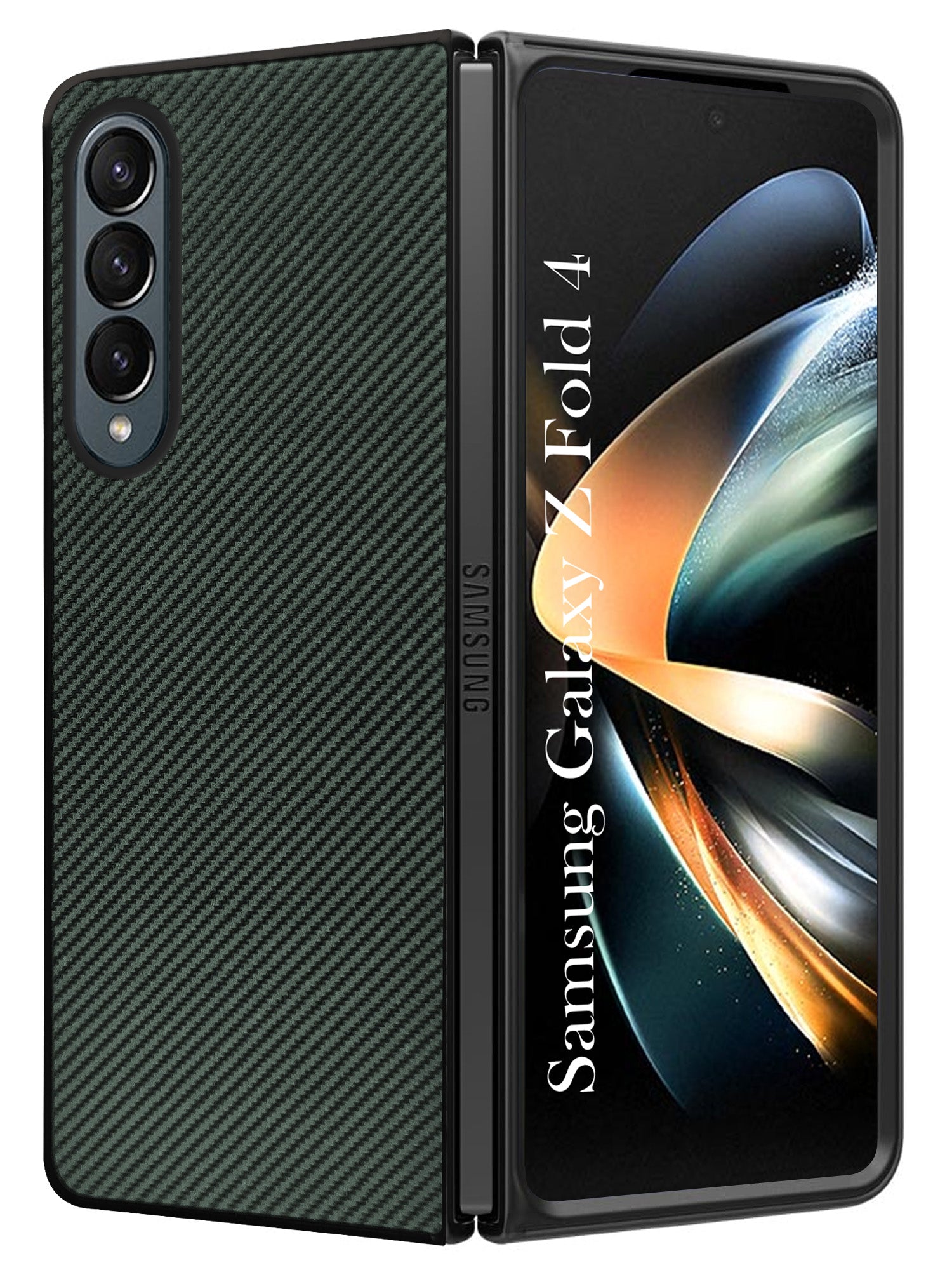 For Samsung Galaxy Z Fold 4 5G Back Flip Case Cover (Craft Printed Design | Hybrid Texture | Inside Microfiber Cloth)