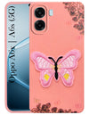 For Oppo A6X | Oppo A6S Back Cover Case (Soft Butterfly Embroidery | Women Teen Girls | Camera Protection| Matte Silicone)