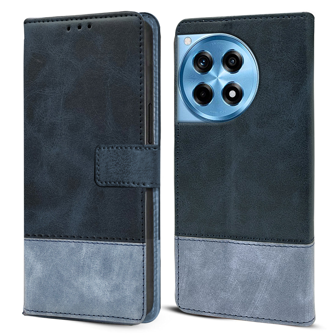 For OnePlus 12R 5G Flip Cover Case (Professional Dual Leather Wallet with Magnetic Closure)