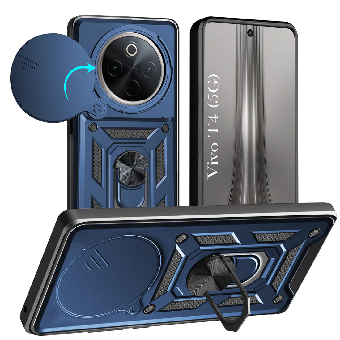 For Vivo T4 Back Cover Case (Hybrid Dual Armor Polycarbonate)