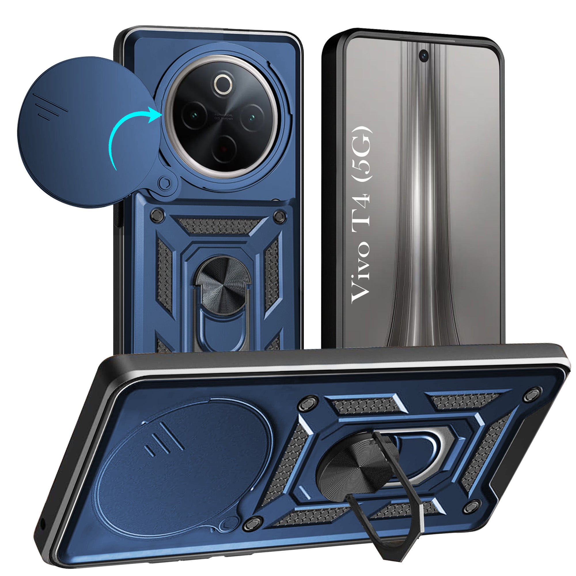 For Vivo T4 Back Cover Case (Hybrid Dual Armor Polycarbonate)