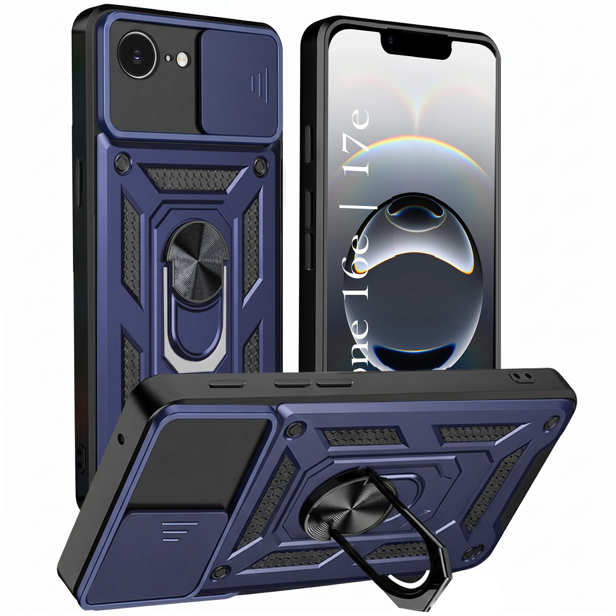 For iPhone 16e | iPhone 17e Back Cover Case (Hybrid Dual Armor Polycarbonate)