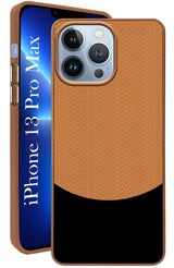 For Apple iPhone 13 Pro Max Back Cover Case (Elegant PU Leather Finish | Premium Minimalist Professional | Camera Protection Bump)