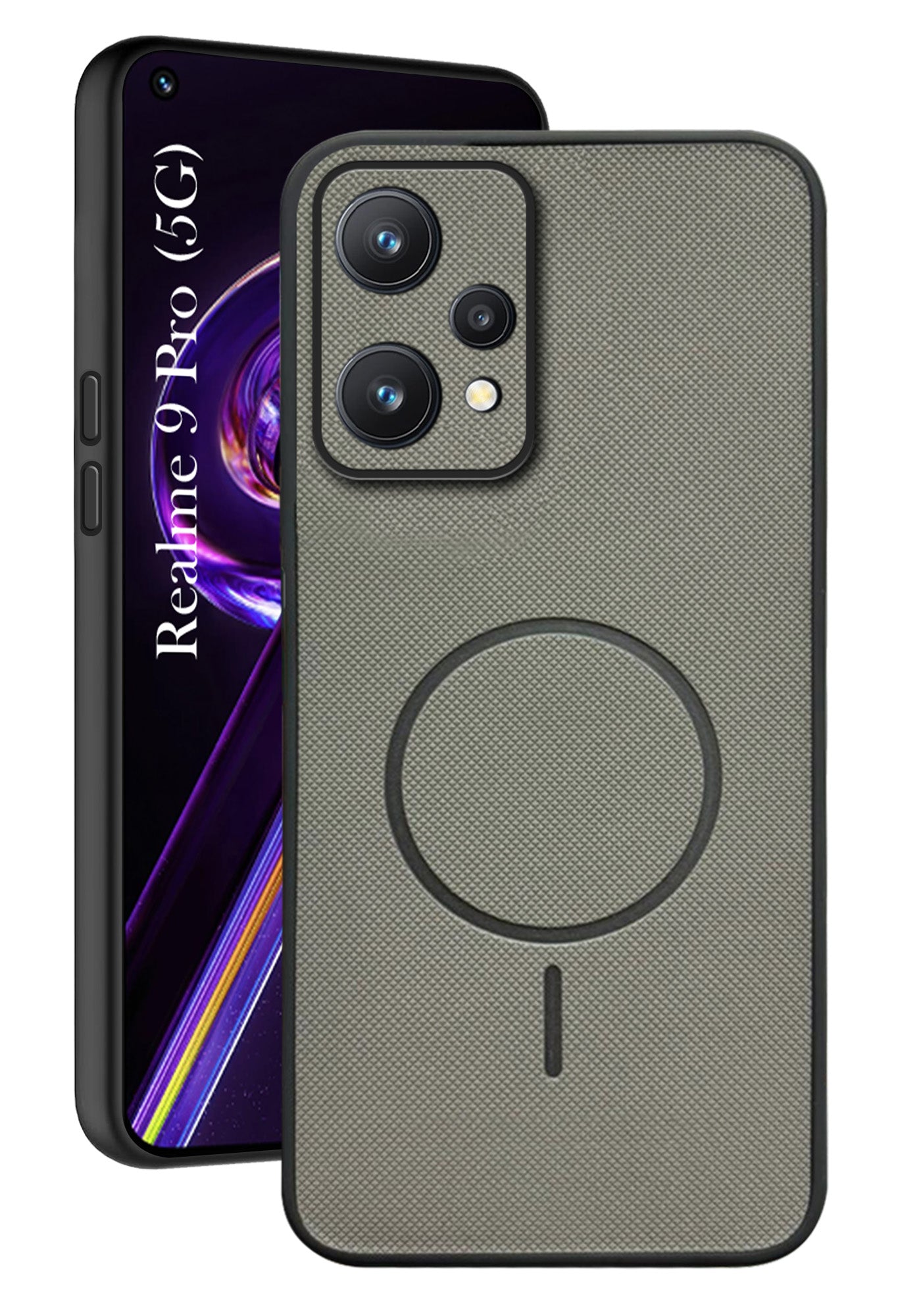 For Realme 9 Pro Back Cover Case PU Leather (Texture Grip Design | Professional Minimalist | Camera Protection | Soft and Flexible)