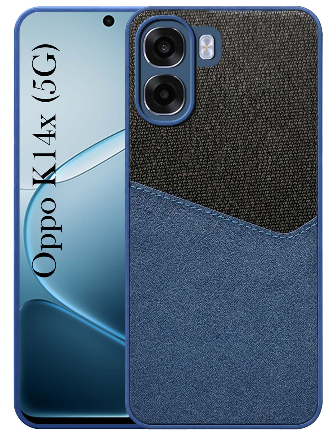 For Oppo K14x 5G Back Cover Case (Dual PU Leather Stitch | Professional Minimalist | Soft and Flexible)