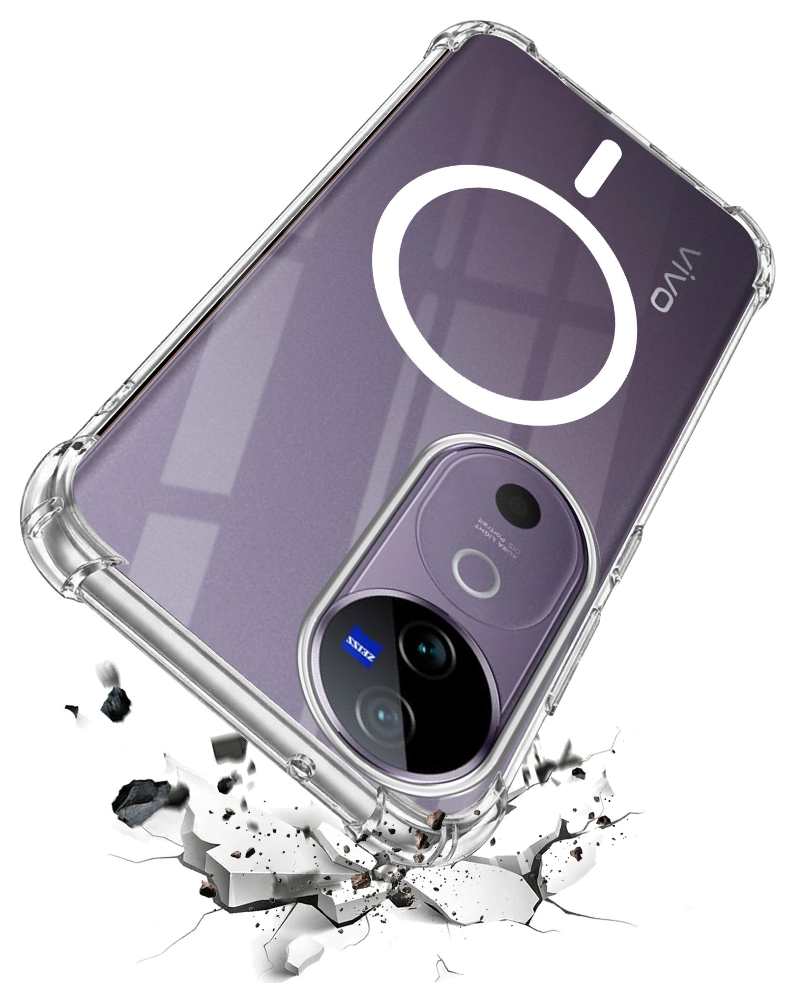 For Vivo V40 | Vivo V40 Pro 5G Back Cover Shockproof Crystal-Clear (Magsafe Wireless Support | Drop & Camera Protection | Hard Polycarbonate)