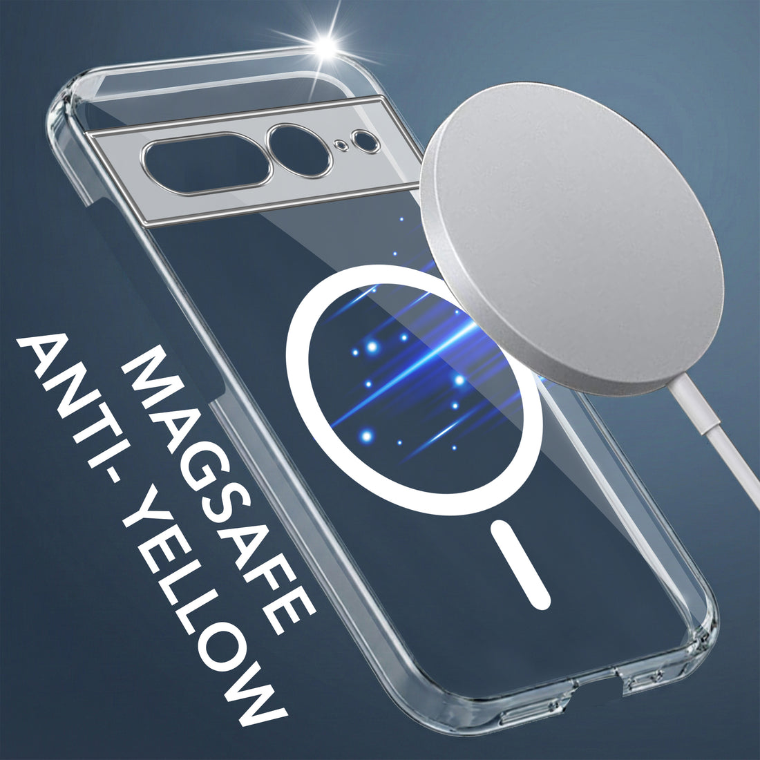 For Google Pixel 7 Pro Back Cover Shockproof Crystal-Clear (MagSafe Wireless Support | Drop & Camera Protection | Hard Polycarbonate)