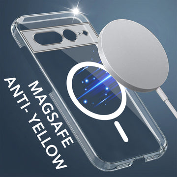 For Google Pixel 7 Pro Back Cover Shockproof Crystal-Clear (MagSafe Wireless Support | Drop & Camera Protection | Hard Polycarbonate)
