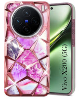For Vivo X200 Back Cover Case (Dual Design Glitter Sparkle and Detachable Diamond Print Case | Soft and Flexible)