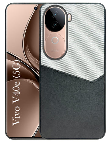 For Vivo V40e Back Cover Case (Dual PU Leather Stitch | Professional Minimalist | Soft and Flexible)