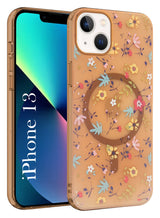 For Apple iPhone 13 Back Cover Case (Cute Floral Design | Flower Print for Girls | MagSafe Compatible Wireless Charging)