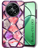 For Realme C65 5G Back Cover Case ( Dual Design Glitter Sparkle and Detachable Diamond Print Case | Soft and Flexible)