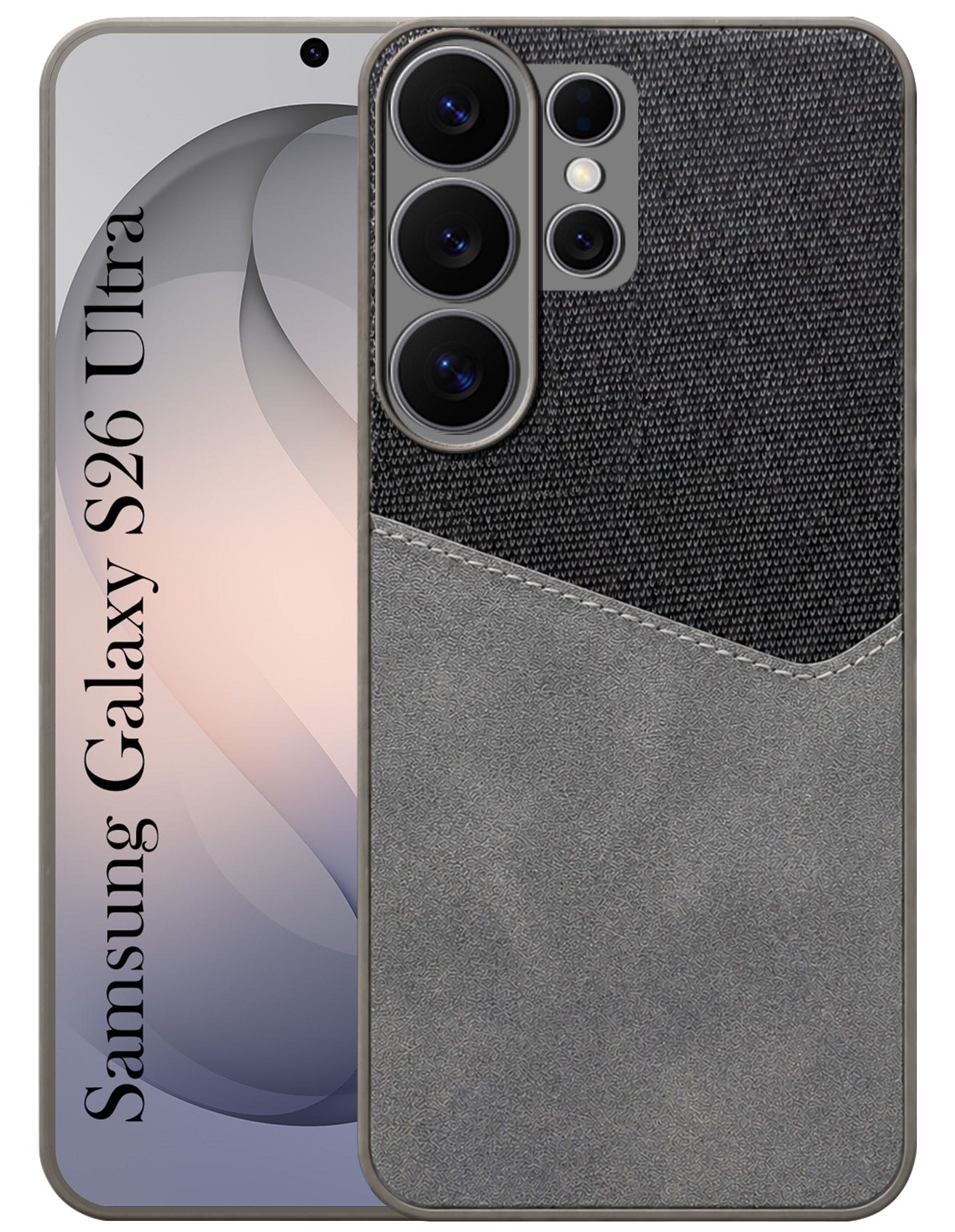 For Samsung Galaxy S26 Ultra Back Cover Case (Dual PU Leather Stitch | Professional Minimalist | Soft and Flexible)