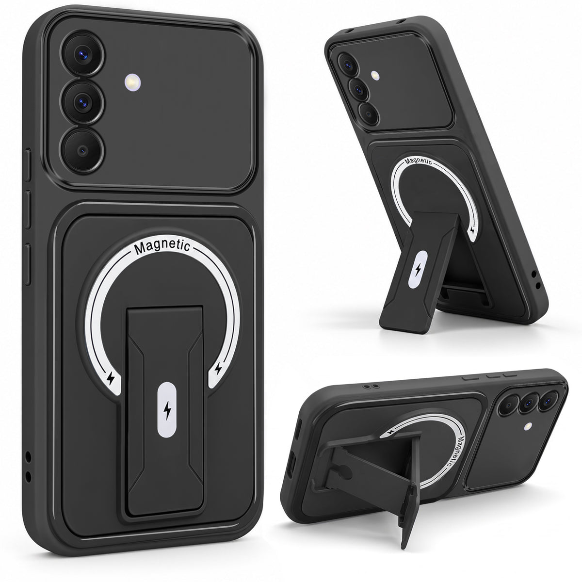 For Samsung Galaxy A57 5G Back Case Cover Metallic (Hybrid Armor Kickstand | MagSafe Compatible | Camera Protection Shockproof)