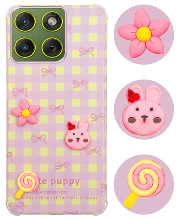 For Motorola Moto Edge 70 Back Cover Case (3D Cute Cartoons | Hard Back Side Soft | Matte Premium Finish | HD Printing)