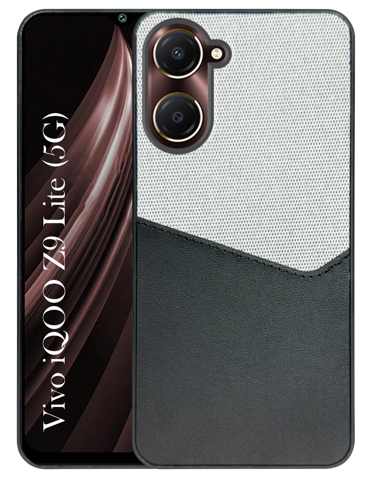 For Vivo iQOO Z9 Lite Back Cover Case (Dual PU Leather Stitch | Professional Minimalist | Soft and Flexible)
