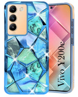 For Vivo Y200e Back Cover Case (Dual Design Glitter Sparkle and Detachable Diamond Print Case | Soft and Flexible)