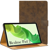 For Realme Pad 2 11.5 Inch Flip Cover Folio Cover (PU Leather | Multi-Angle Smart Stand | Card Storage Slots | Silicone Back Pouch)