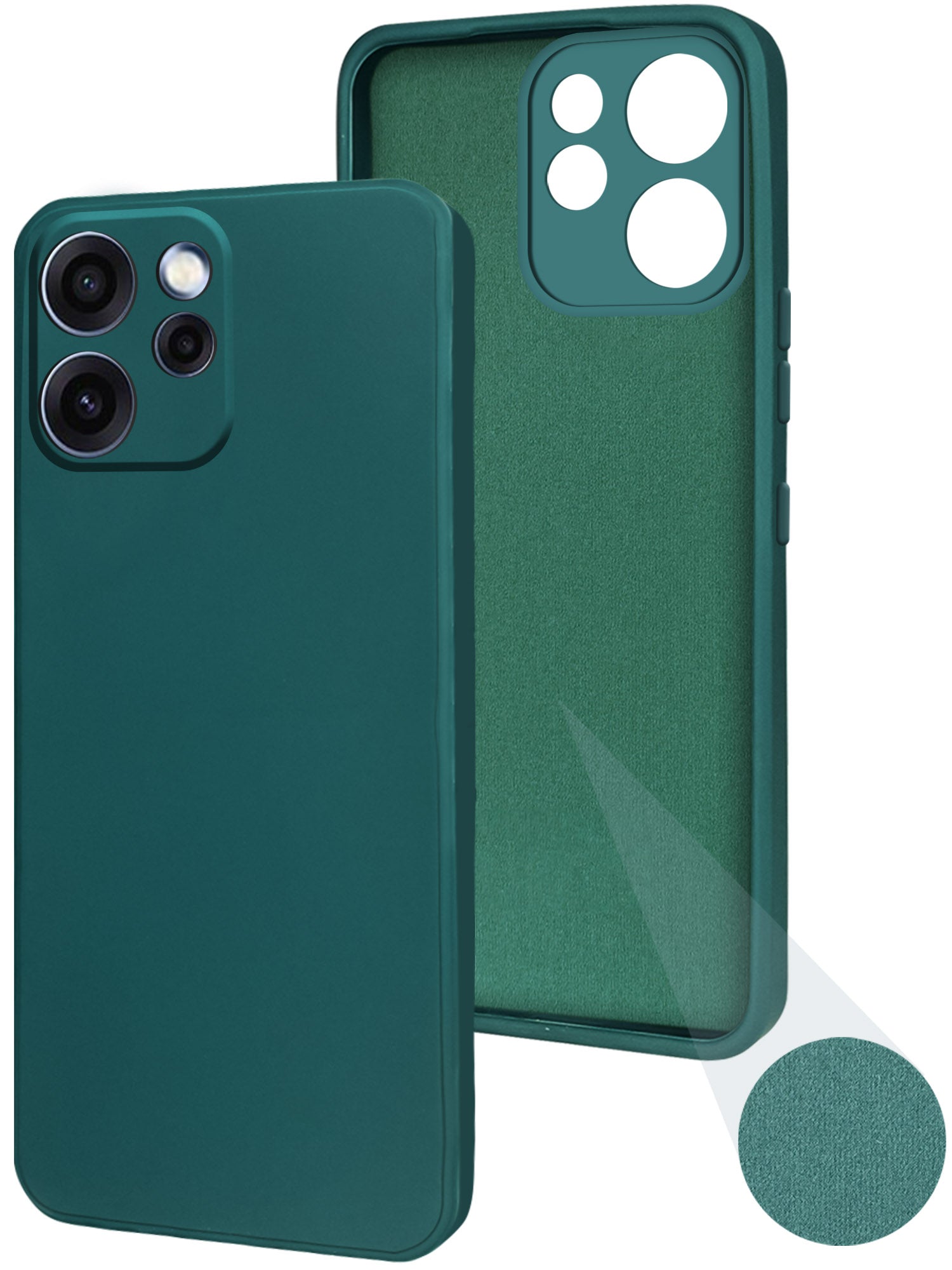 For Oppo Reno 15c Back Cover Case (Matte Finish Silicone with Inside Fiber Cloth)