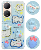 For Vivo Y100 Back Cover Case (3D Cute Cartoons | Hard Back Side Soft | Matte Premium Finish | HD Printing)