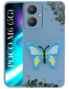 For Poco M6 5G Back Cover Case (Soft Butterfly Embroidery | Women Teen Girls | Camera Protection| Matte Silicone)