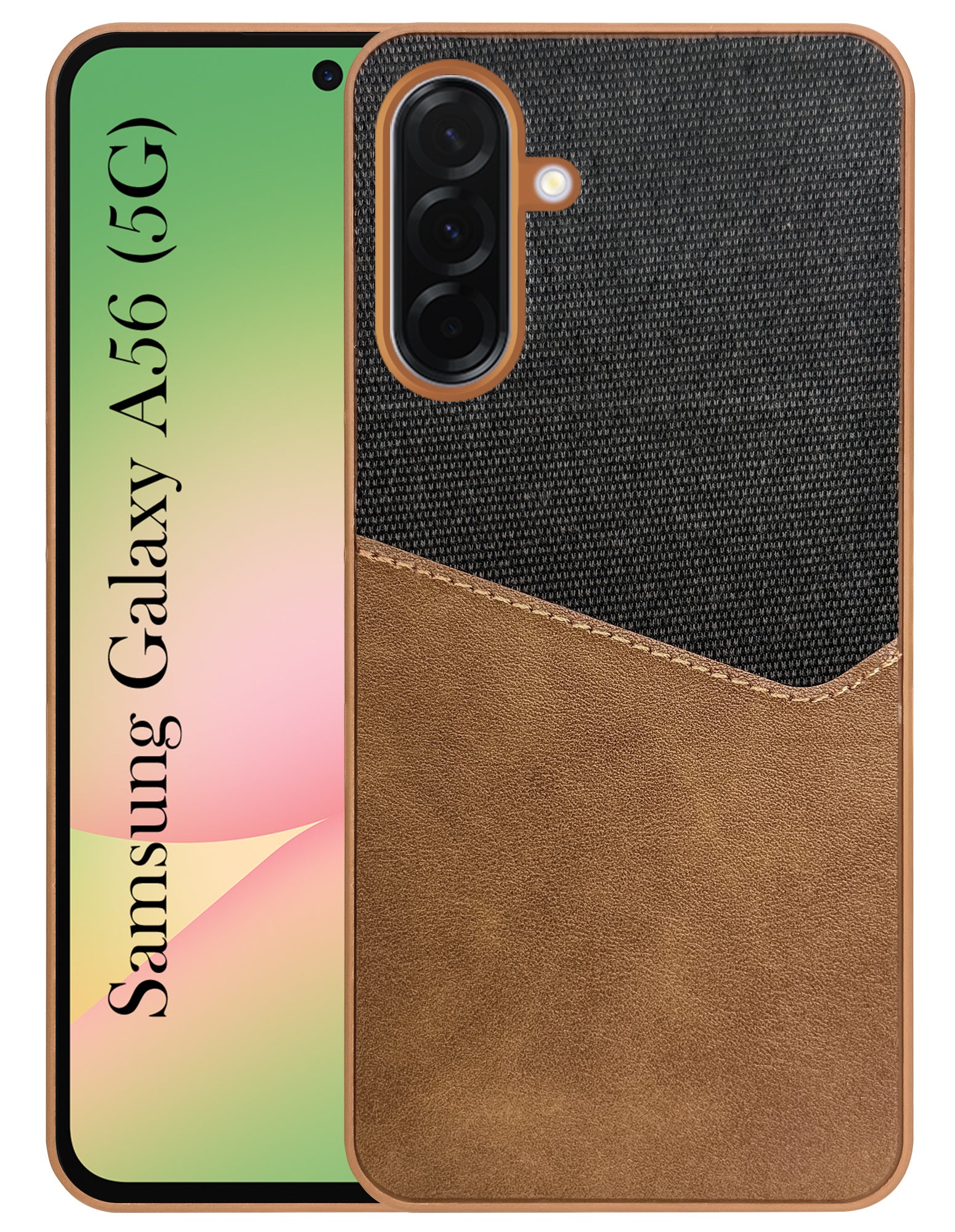 For Samsung Galaxy A56 Back Cover Case (Dual PU Leather Stitch | Professional Minimalist | Soft and Flexible)