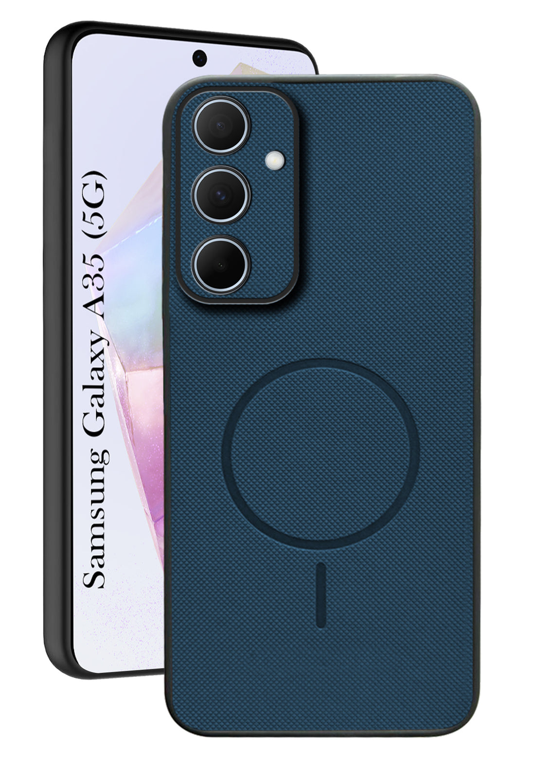 For Samsung Galaxy A35 5G Back Cover Case PU Leather (Texture Grip Design | Professional Minimalist | Camera Protection | Soft and Flexible)