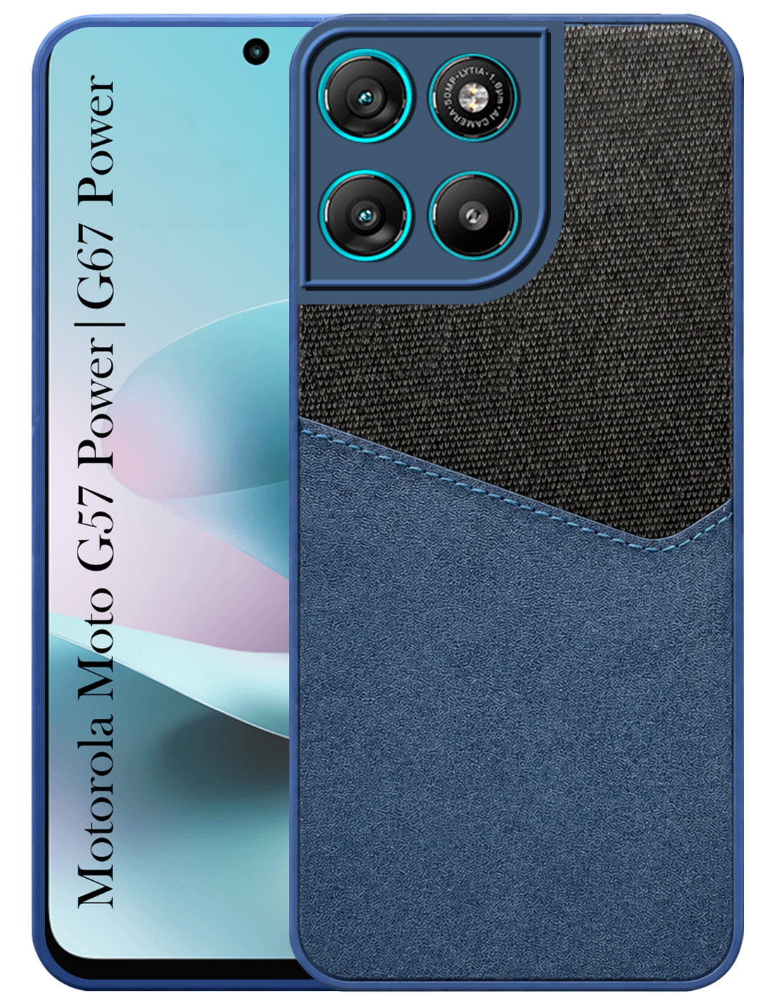 For Motorola Moto G67 Power | G57 Power Back Cover Case (Dual PU Leather Stitch | Professional Minimalist | Soft and Flexible)