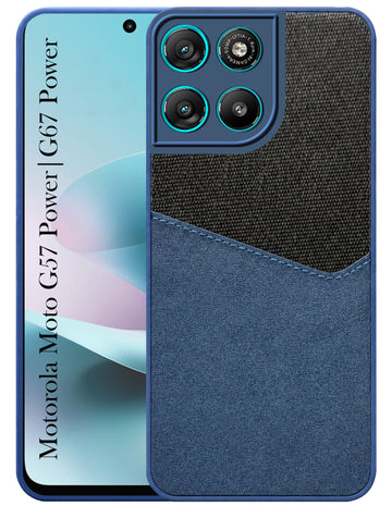For Motorola Moto G67 Power | G57 Power Back Cover Case (Dual PU Leather Stitch | Professional Minimalist | Soft and Flexible)