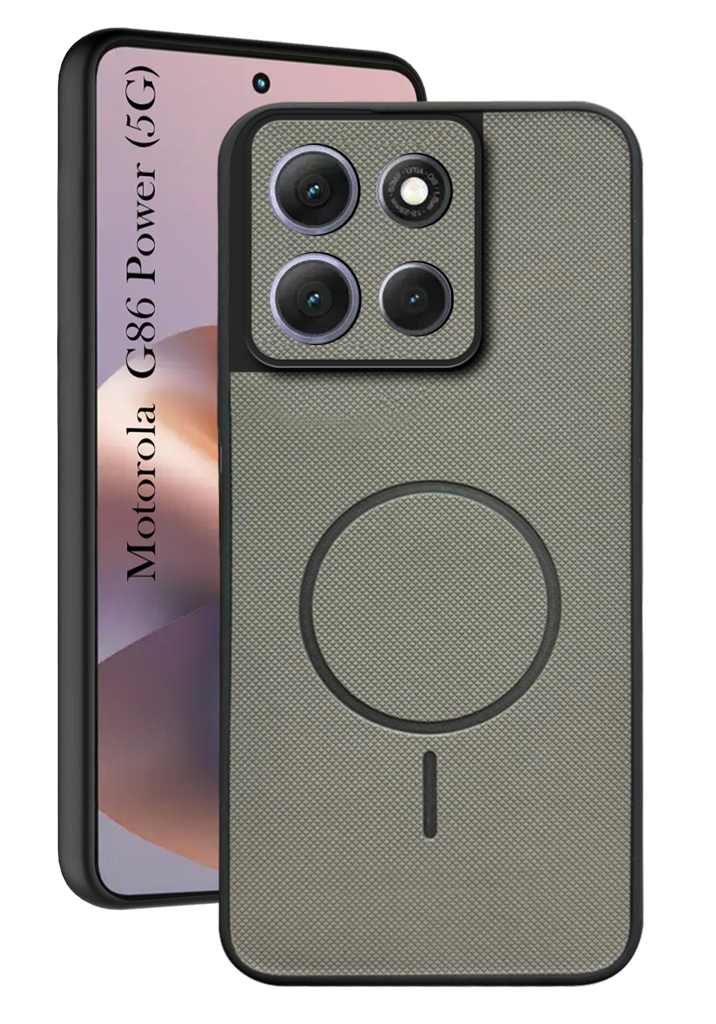 For Motorola Moto G86 Power Back Cover Case PU Leather (Texture Grip Design | Professional Minimalist | Camera Protection | Soft and Flexible)