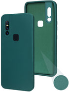 For Vivo V15 Back Cover Case ( Matte Finish Silicone with Inside Fiber cloth)