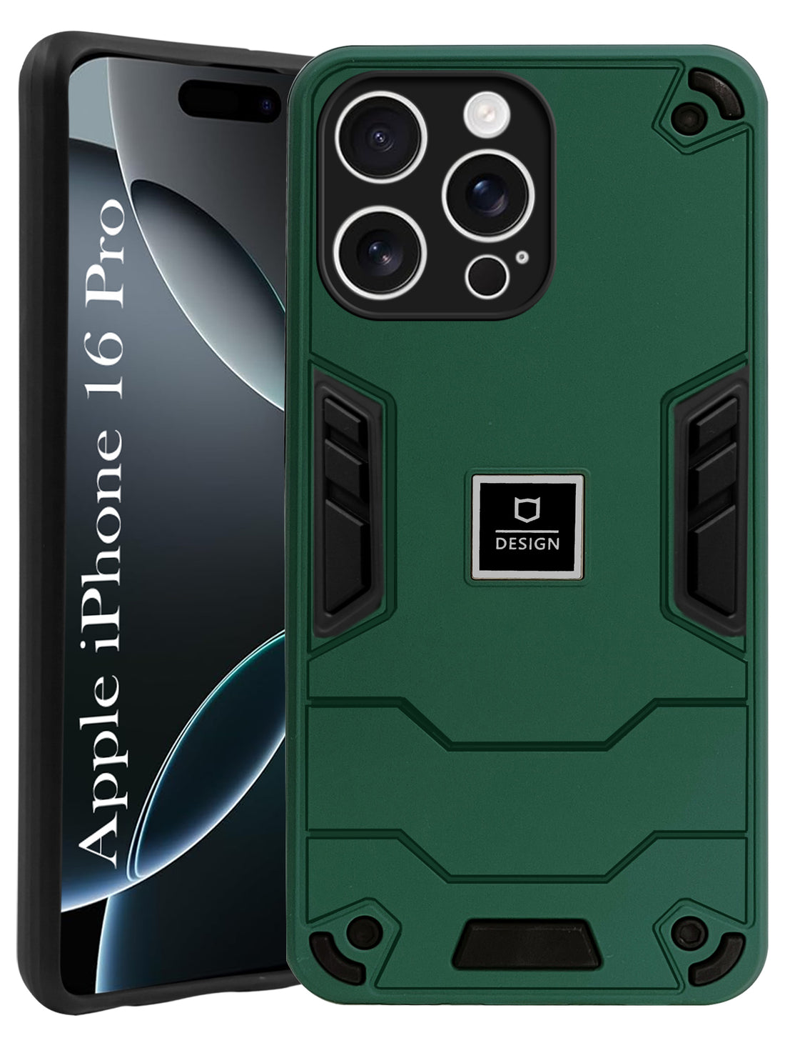 For Apple iPhone 16 Pro Back Cover Case (Lightweight Hybrid Shockproof Polycarbonate)