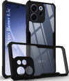 For Oppo Reno 15c Back Cover Case Hybrid (Shockproof with Polycarbonate Clear Panel | Professional Black)