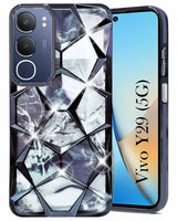 For Vivo Y29 Back Cover Case Girls (Dual Design Glitter Sparkle and Detachable Diamond Print Case | Soft and Flexible)