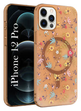For Apple iPhone 12 Pro  Back Cover Case  (Cute Floral Design | Flower Print for Girls | MagSafe Compatible Wireless Charging)
