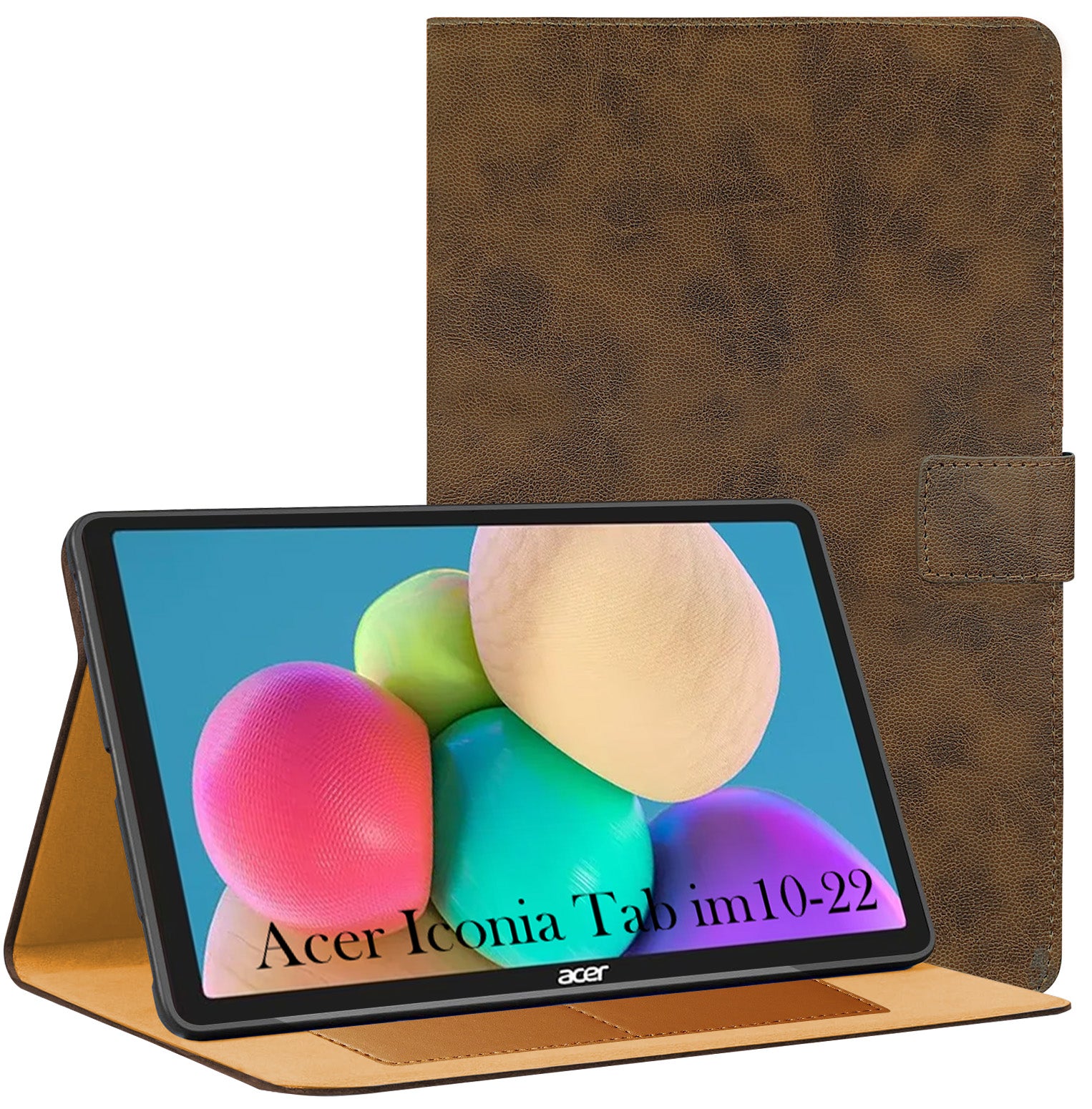 For Acer Iconia Tab iM10-22 10.36 Inch Flip Cover Folio Cover (PU Leather | Multi-Angle Smart Stand | Card Storage Slots | Silicone Back Pouch)