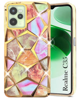 For Realme C35 Back Cover Case (Dual Design Glitter Sparkle and Detachable Diamond Print Case | Soft and Flexible)