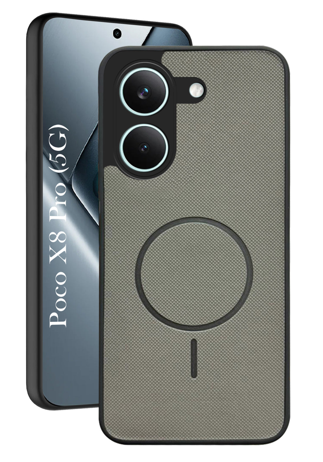 For Poco X8 Pro Back Cover Case PU Leather (Texture Grip Design | Professional Minimalist | Camera Protection | Soft and Flexible)